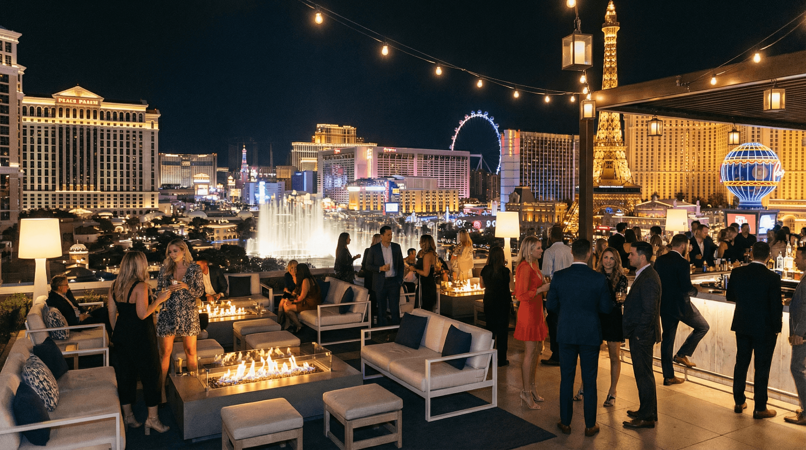 Luxury rooftop event