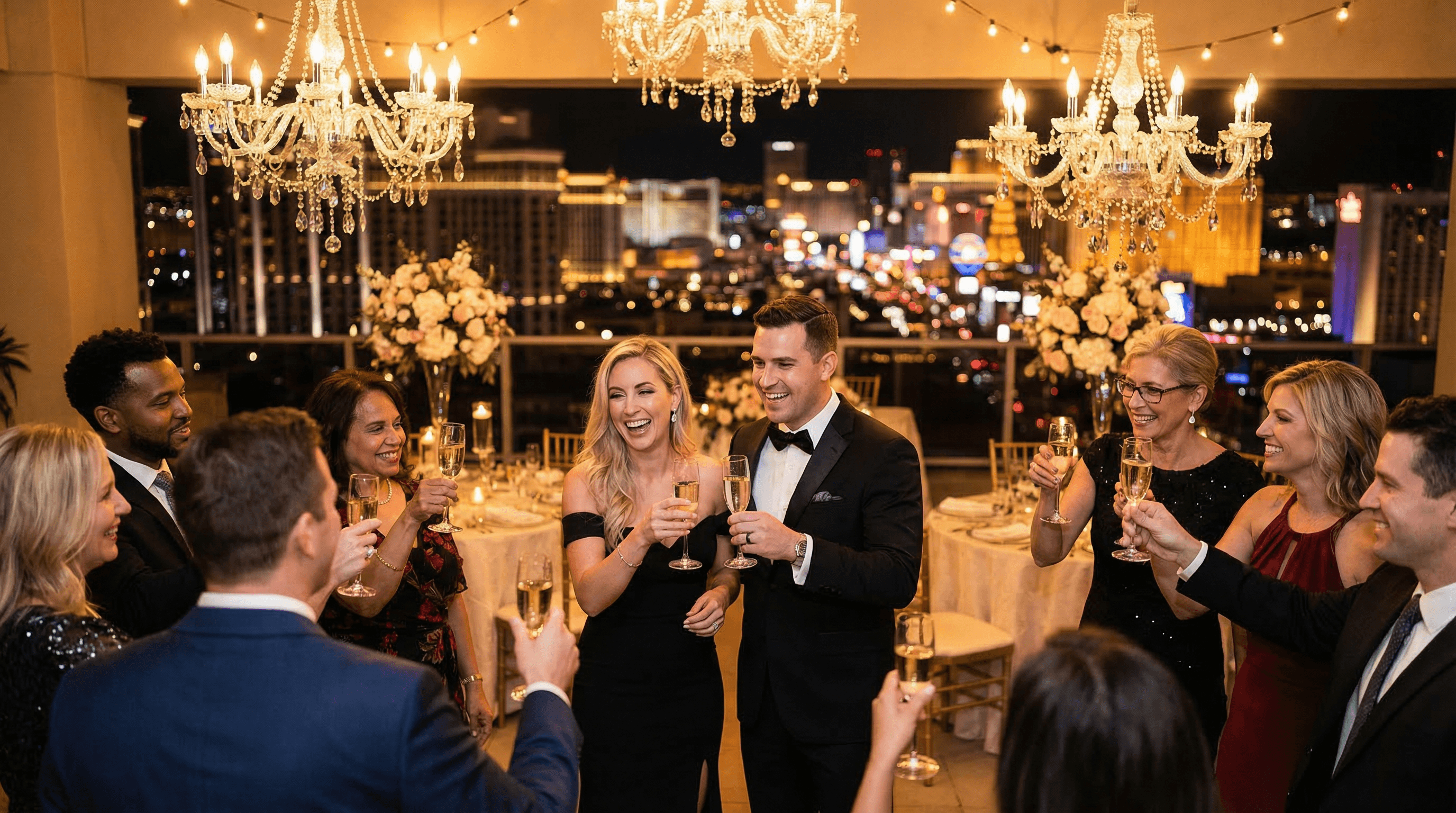 Elegant engagement party celebration in Las Vegas