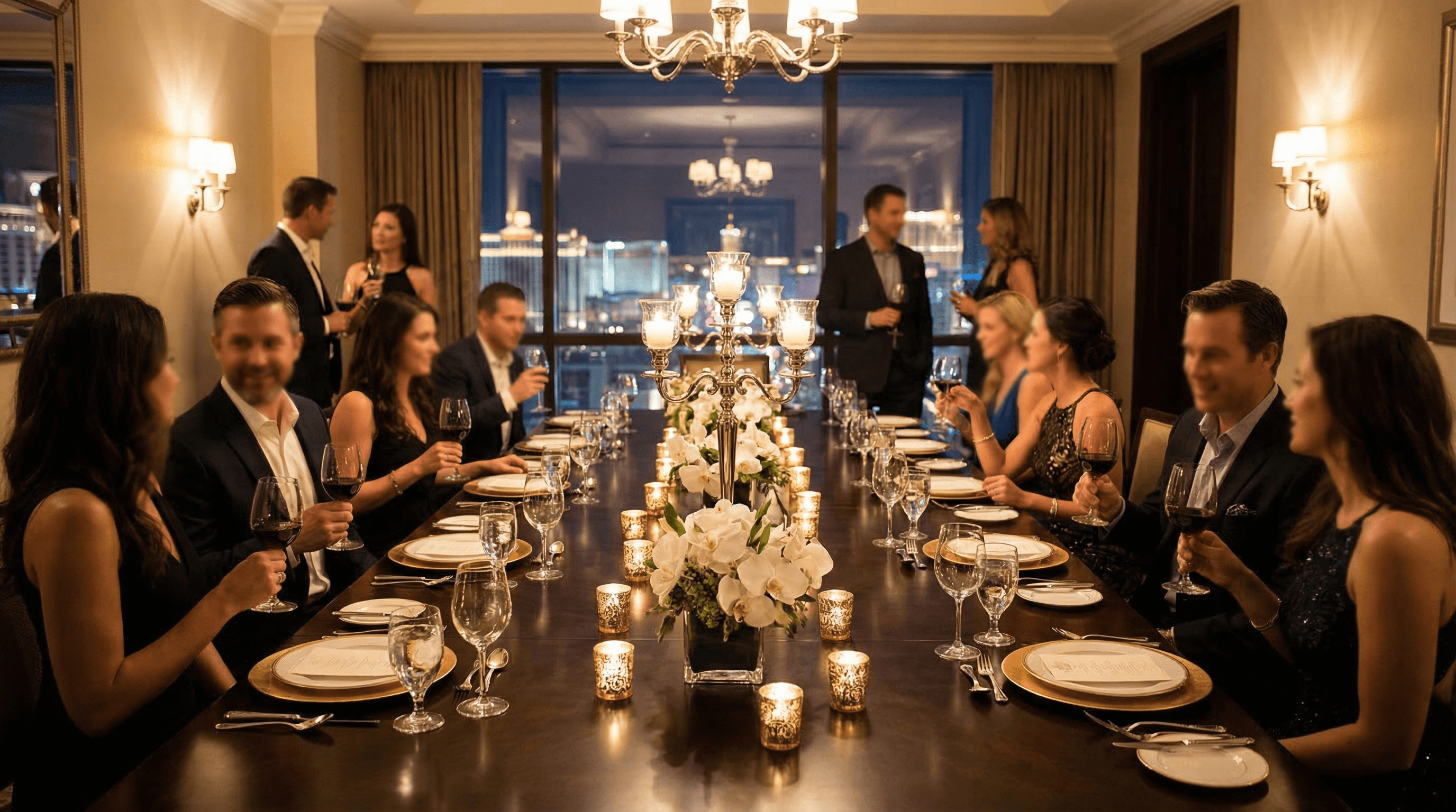 Elegant rehearsal dinner in Las Vegas private dining room